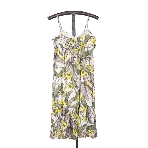 Banana Republic Linen Blend Floral Sundress Women's SZ 12 Tropical Beach Coastal - Picture 2 of 5